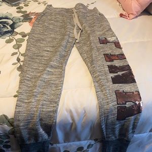 Grey jogger sweat pants